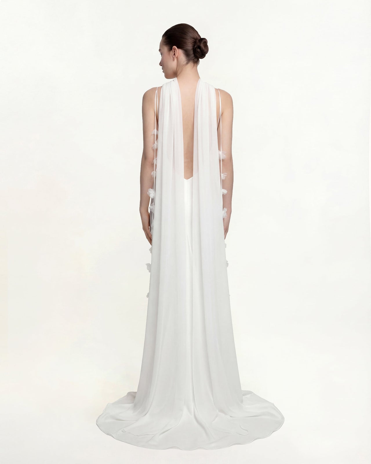 튤 케이프 숄 - 화이트