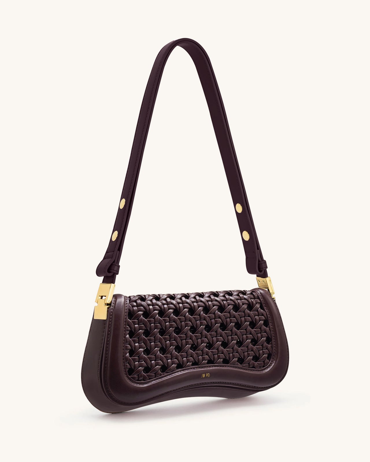 Joy 우븐 숄더백 - 다크 레드