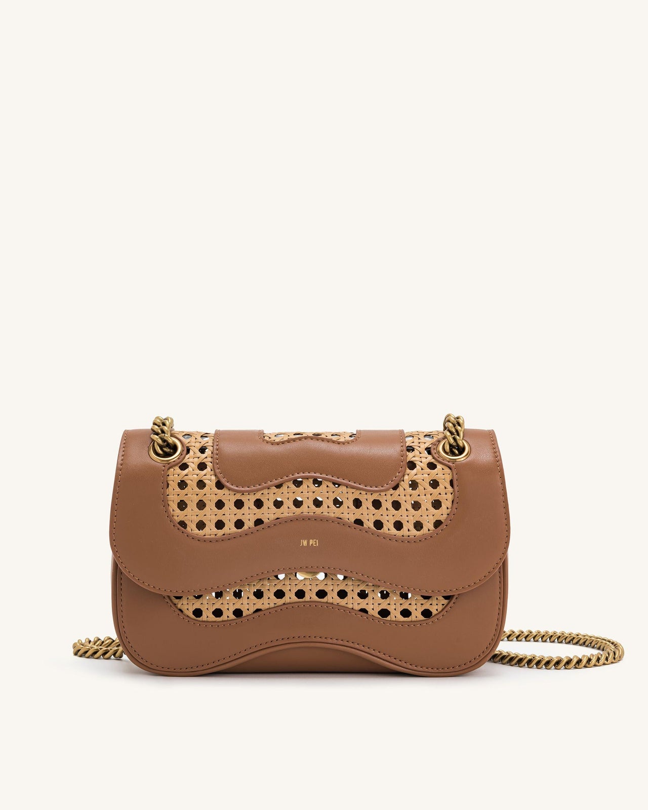 Tina 인조 대나무 직조 크로스바디 - 갈색