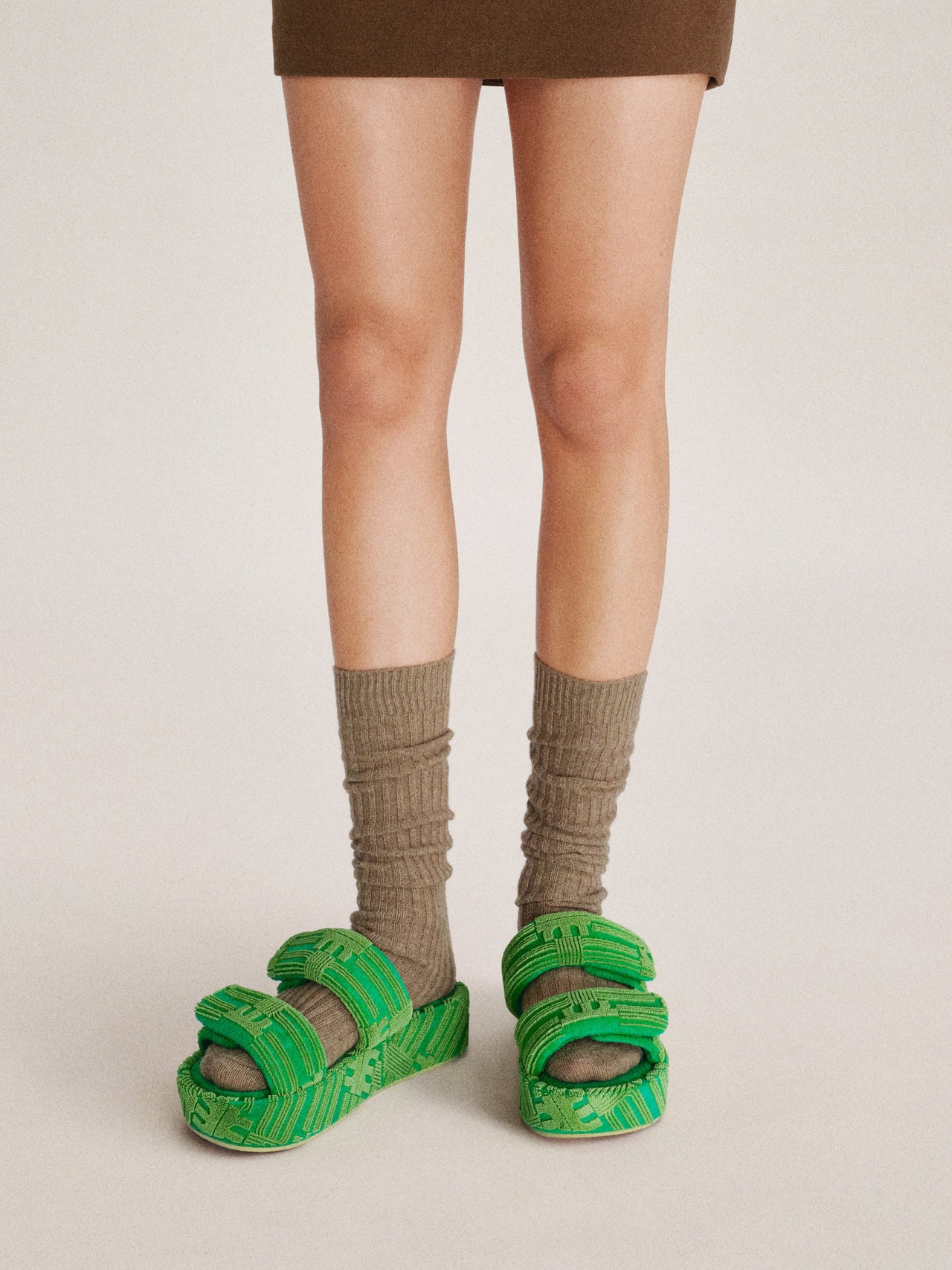 Lexi 테리 슬라이드 샌들 - 그린