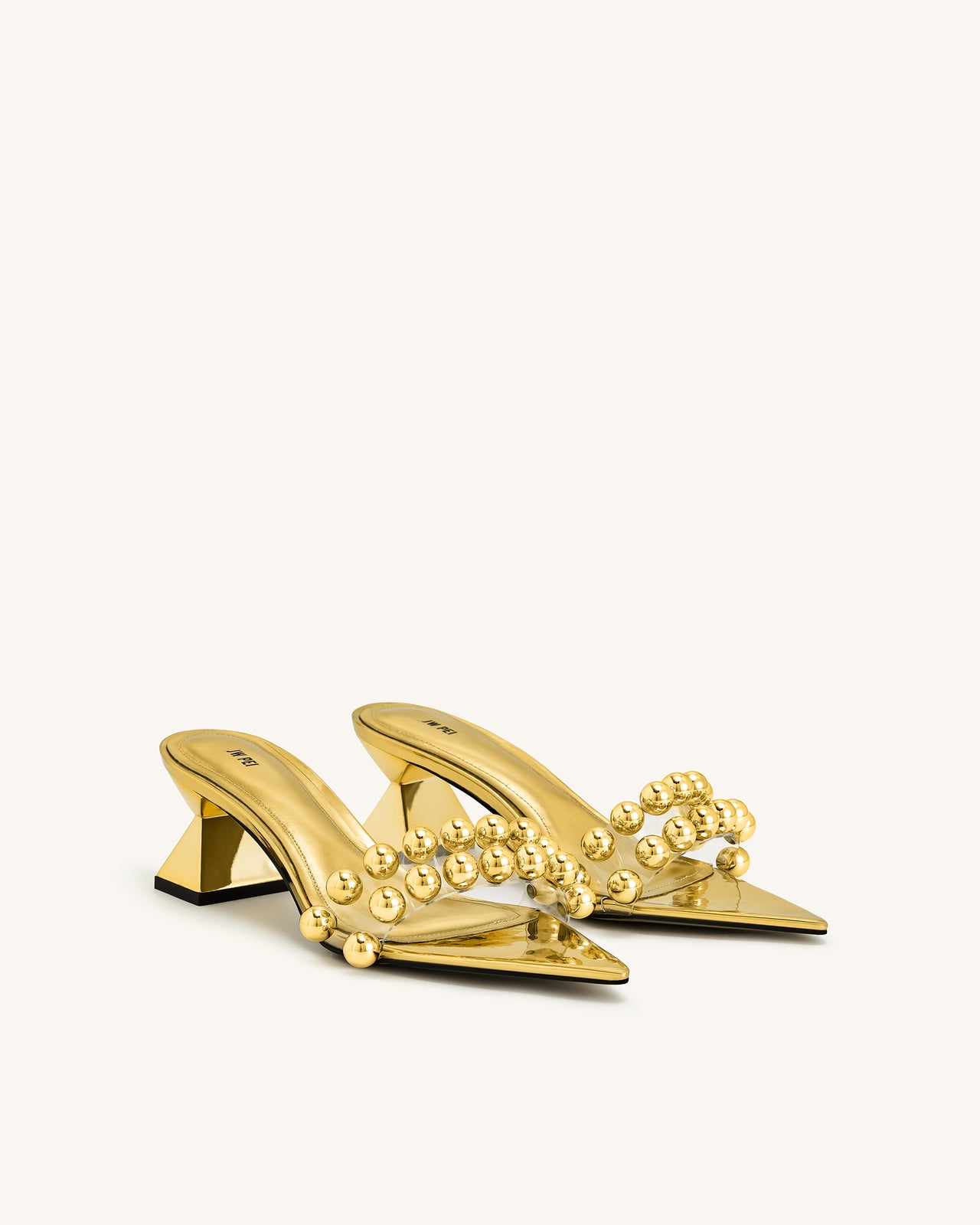 Gianna 비즈 스트랩 뮬 - 골드