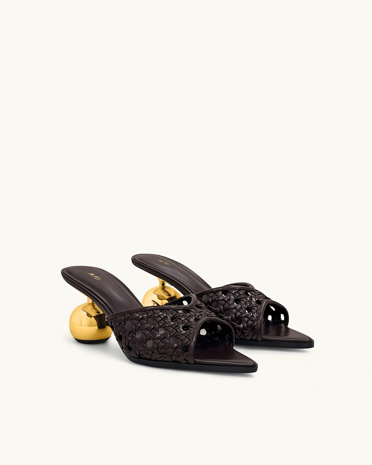 Ellie 우븐 스피어 힐 뮬 - 딥 버건디