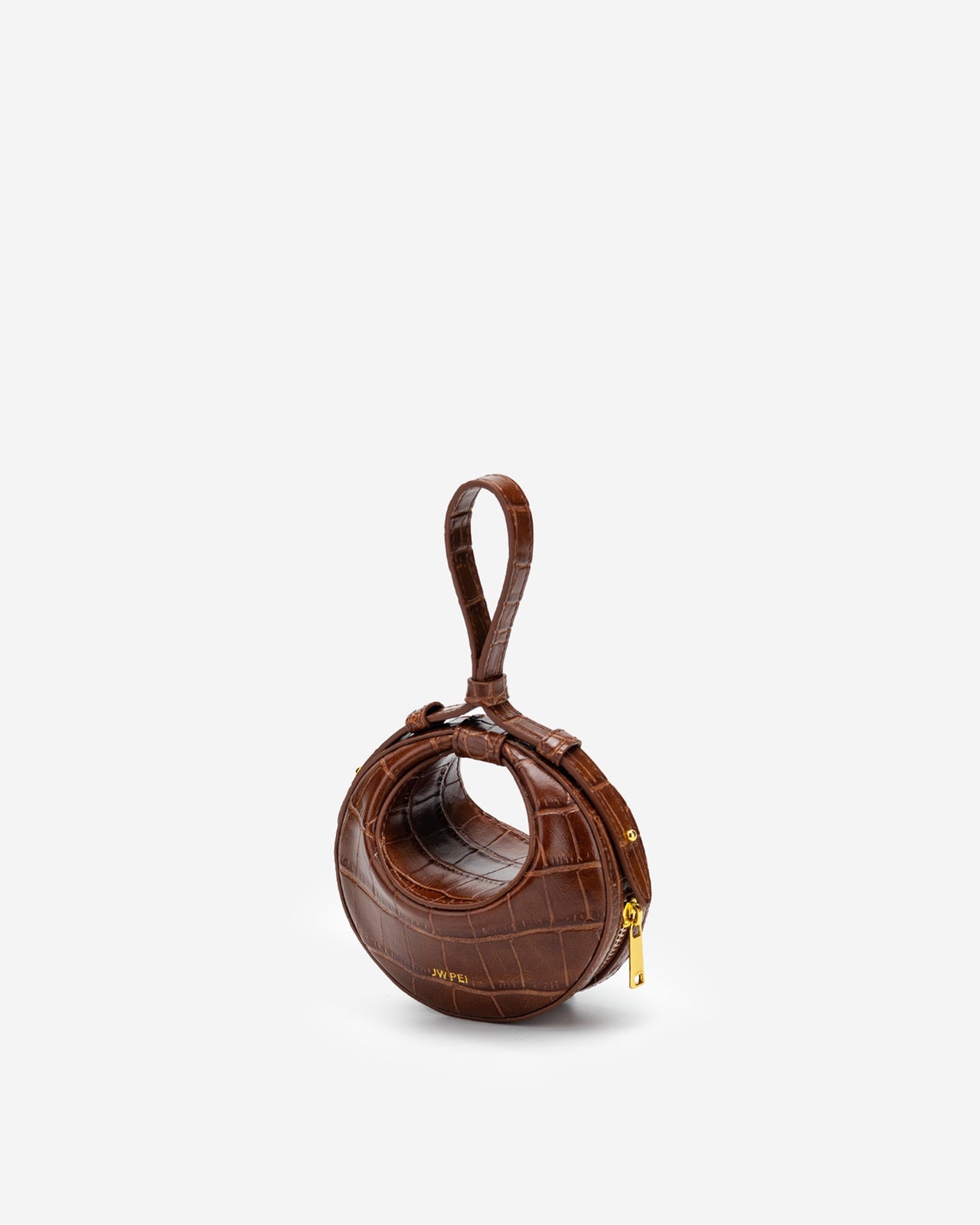 Rantan 슈퍼 미니 백 - 브라운 악어 무늬