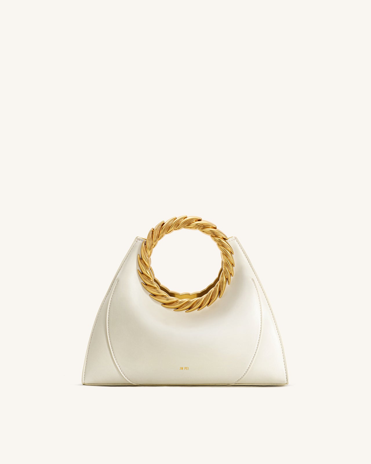 Amiya 리프 핸들 조각 가방 - 화이트