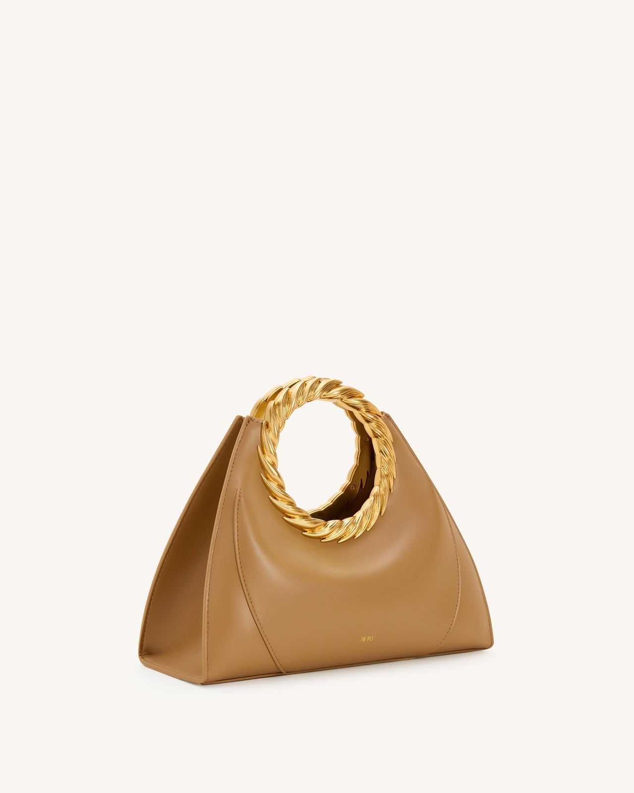 Amiya 리프 핸들 조각 가방 - 브라운