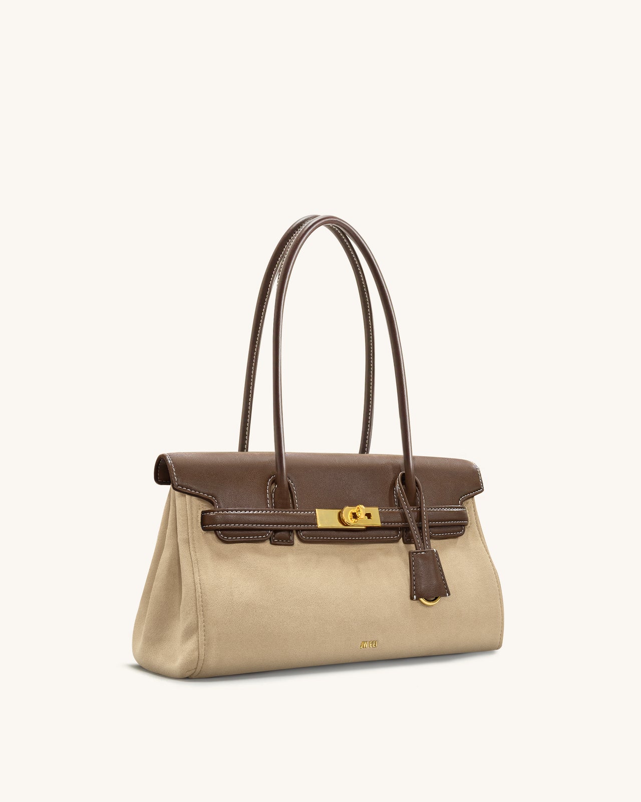 Yara 페이크 스웨이드 숄더백 - 다크 브라운