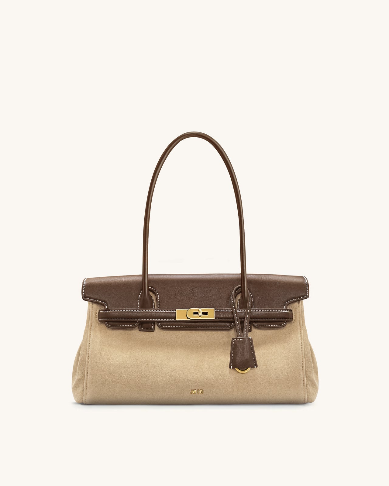 Yara 페이크 스웨이드 숄더백 - 다크 브라운