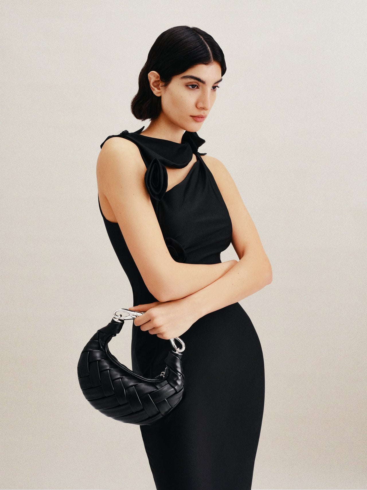 Orla 위브 핸드백 - 블랙