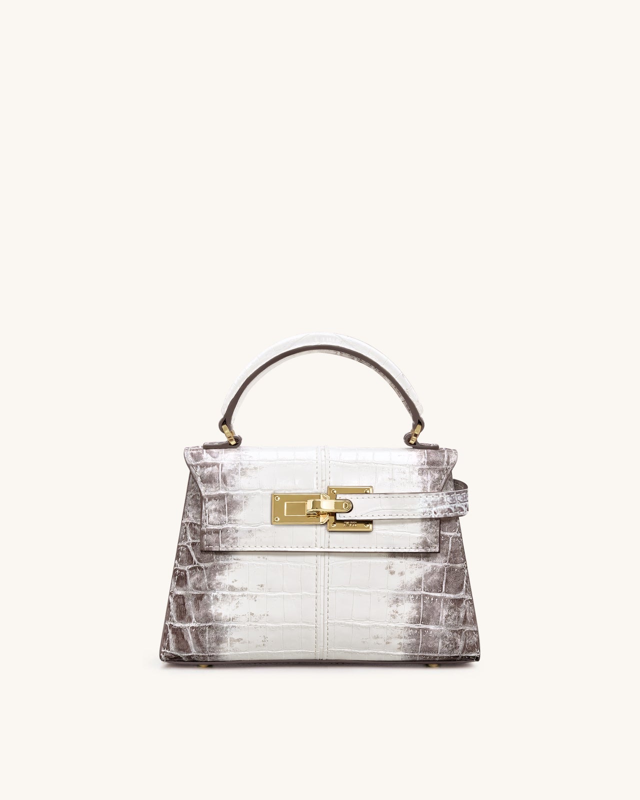 Elise 탑 핸들 백 - 화이트 크로커다일