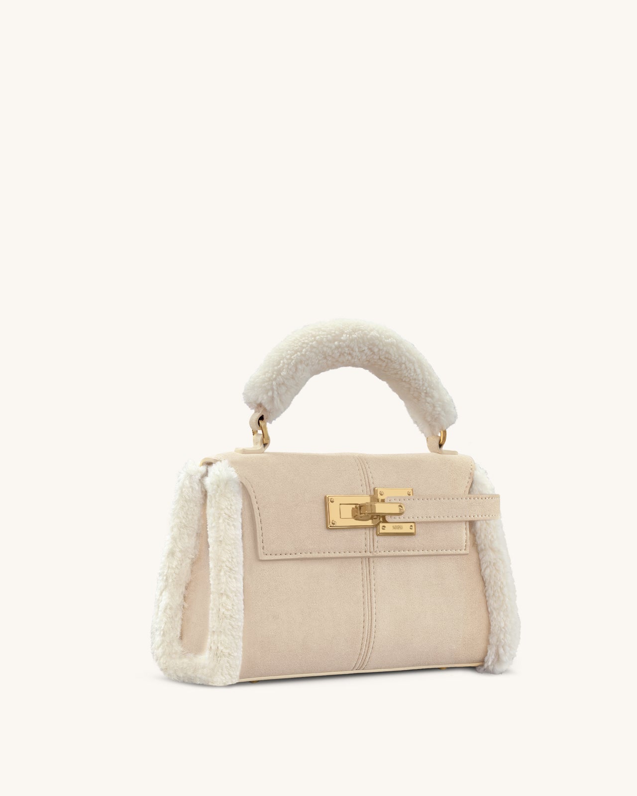 Elise 페이크 스웨이드 셰어링 트림 탑 핸들 백 - 토프