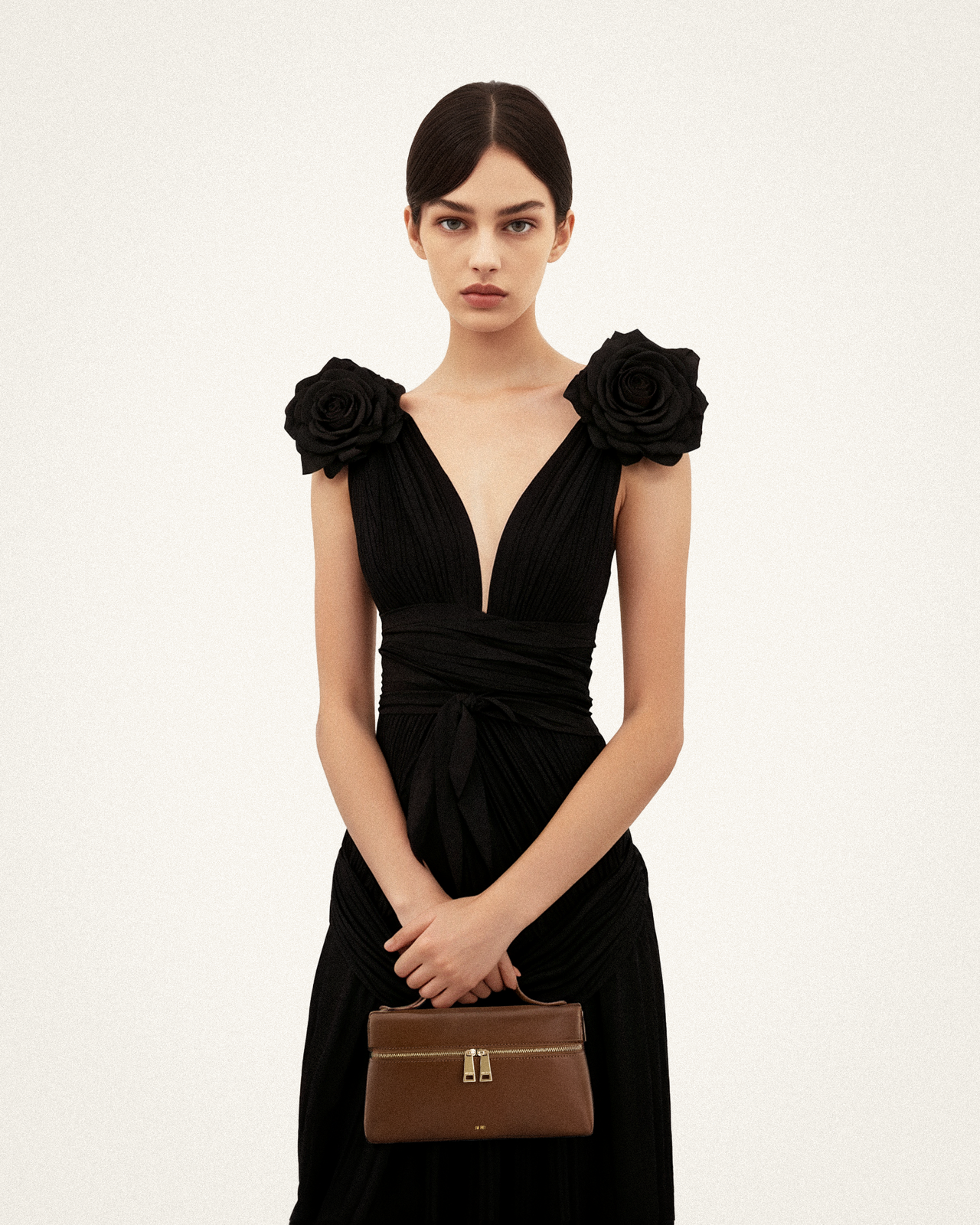 Thea 탑 핸들 백 - 갈색