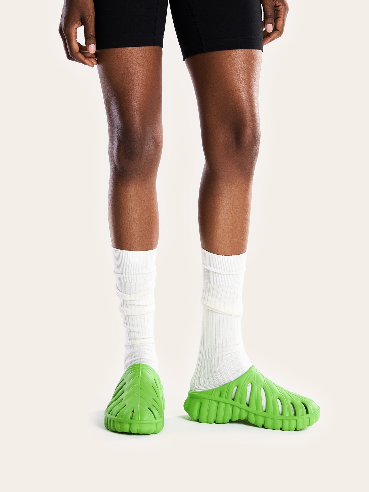 Tara Leaf 플랫폼 클로그 - 네온 그린