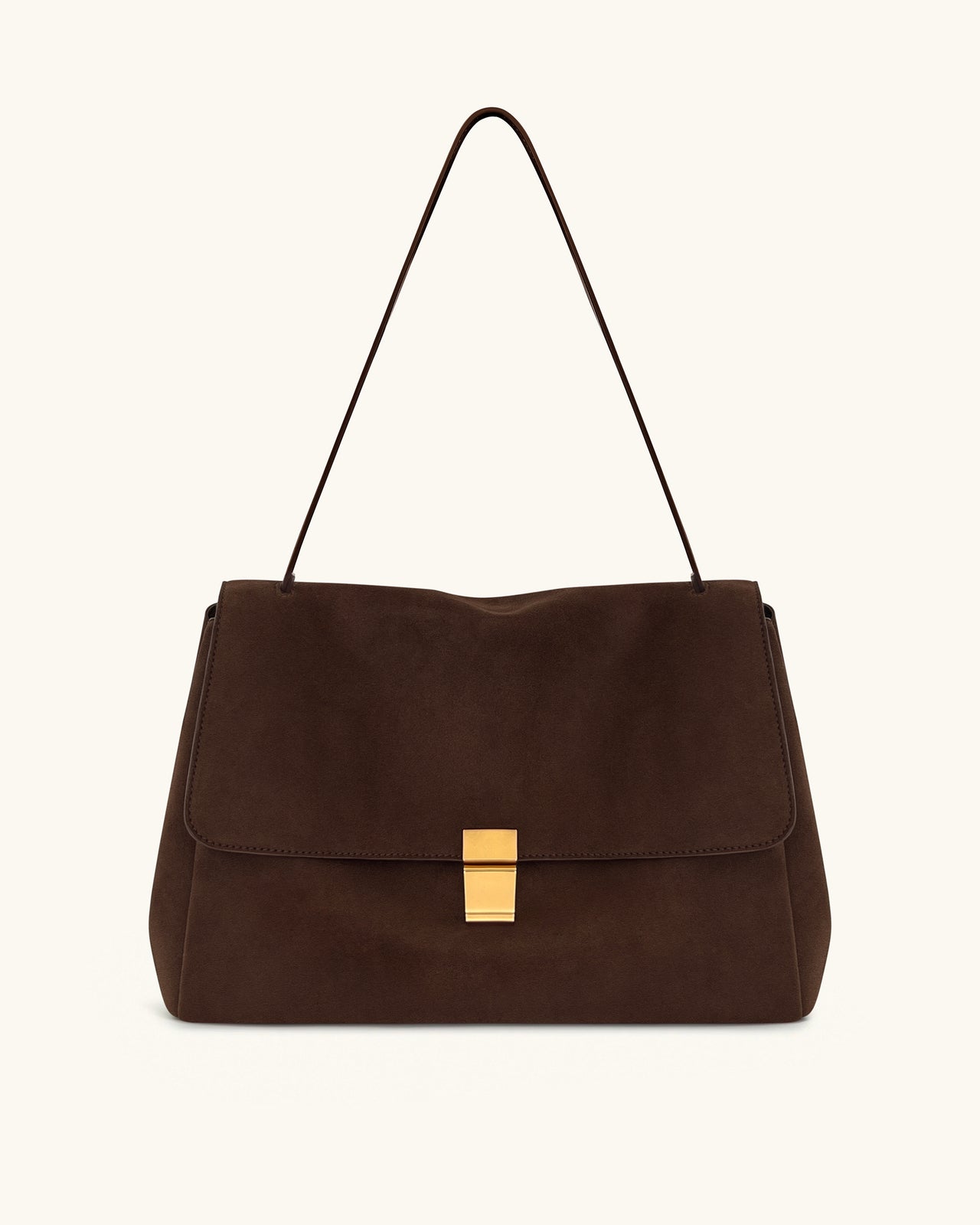 Hilary 인조 스웨이드 숄더백 - 다크 브라운