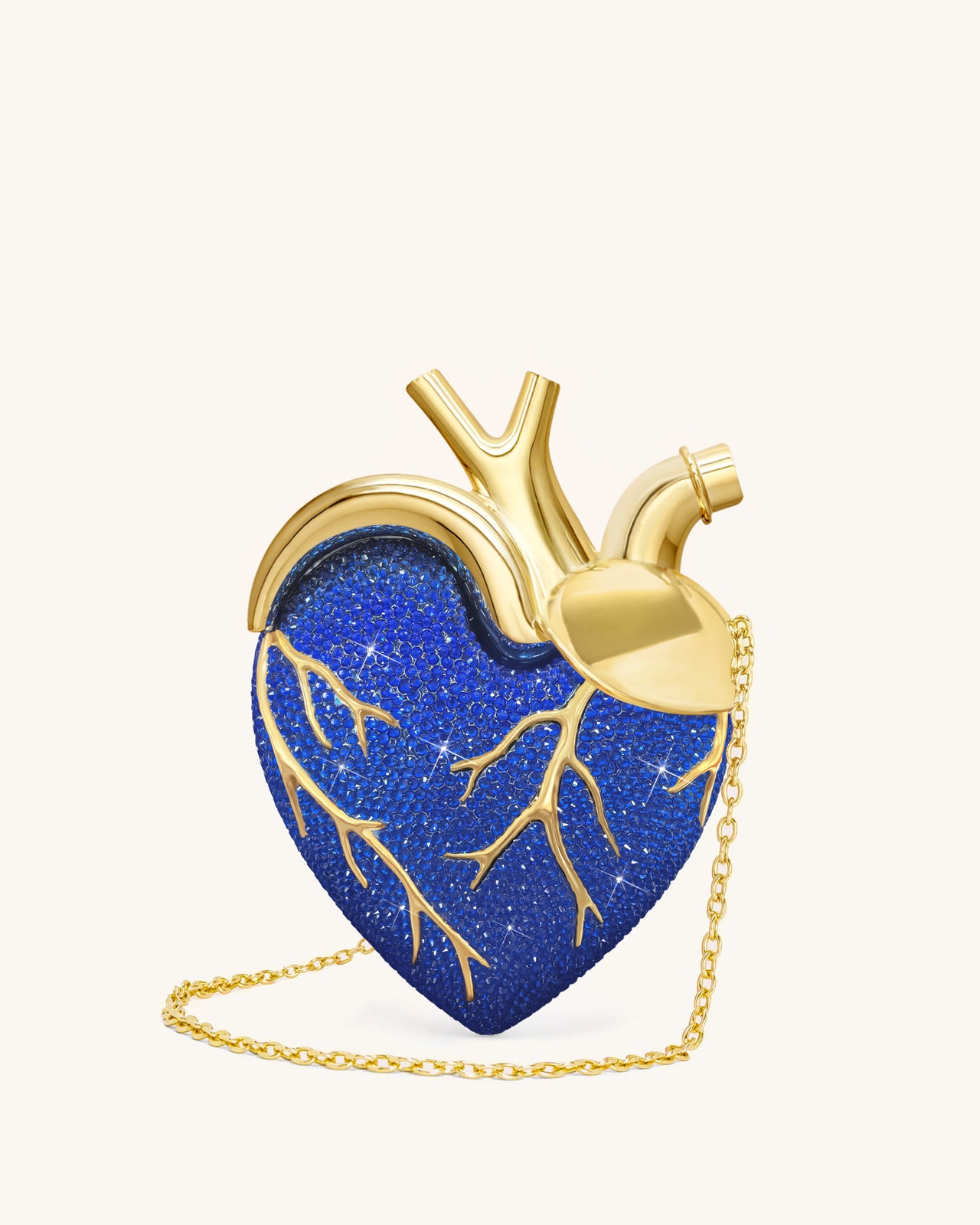Maren 인조 크리스털 하트 모양 가방 - 코발트 블루