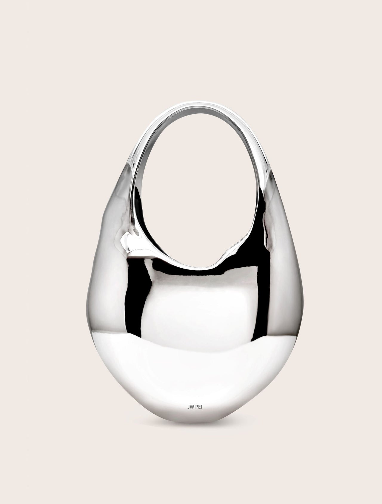 Lillian Face 크레센트 탑 핸들 백 - 실버