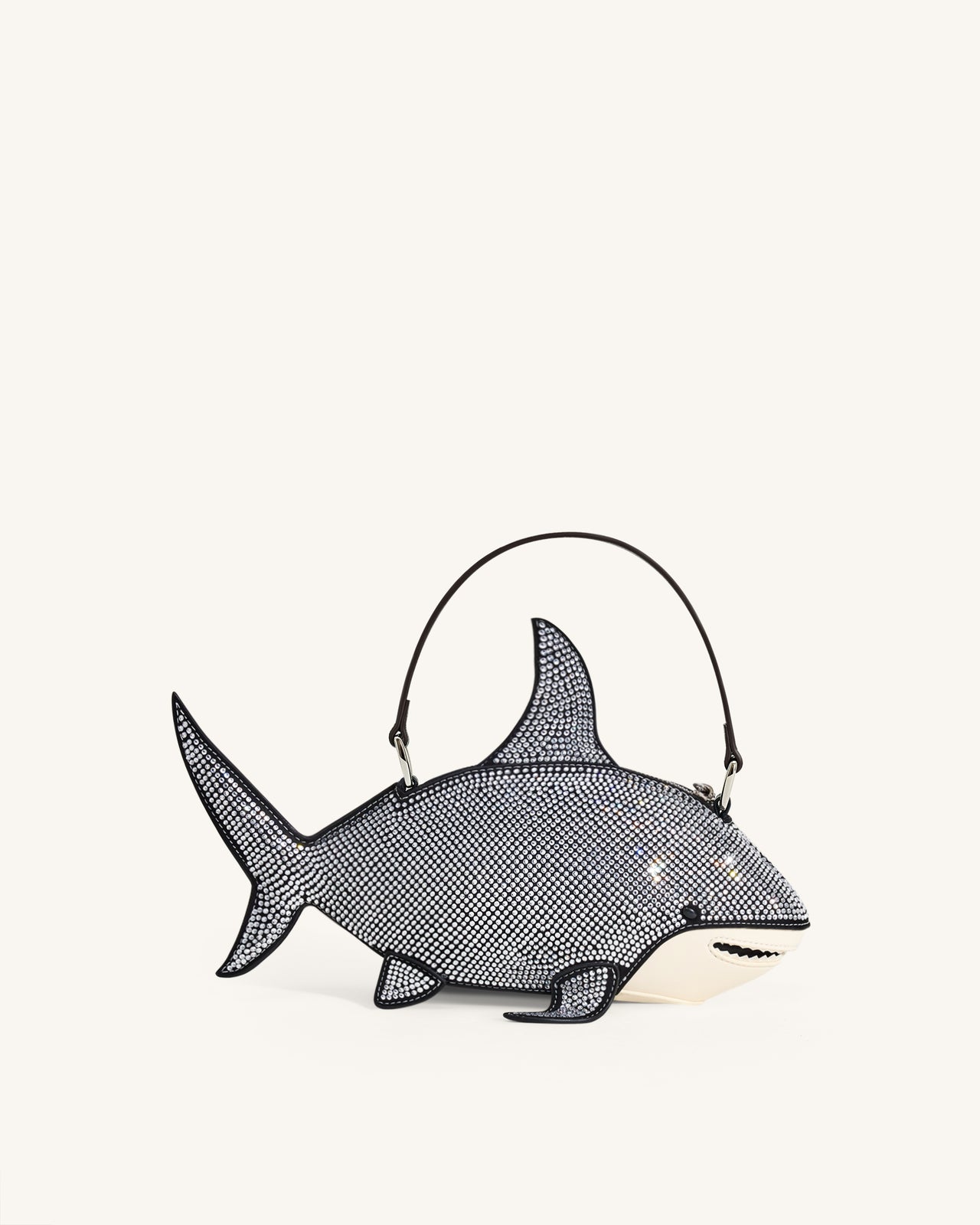 Nerys 블랙 인조 크리스탈 샤크 탑핸들백