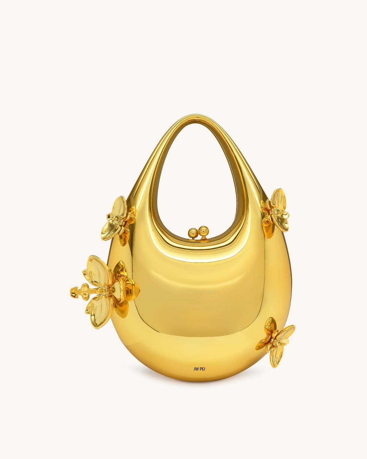 Lydia 플로럴 장식 핸드백 - 골드