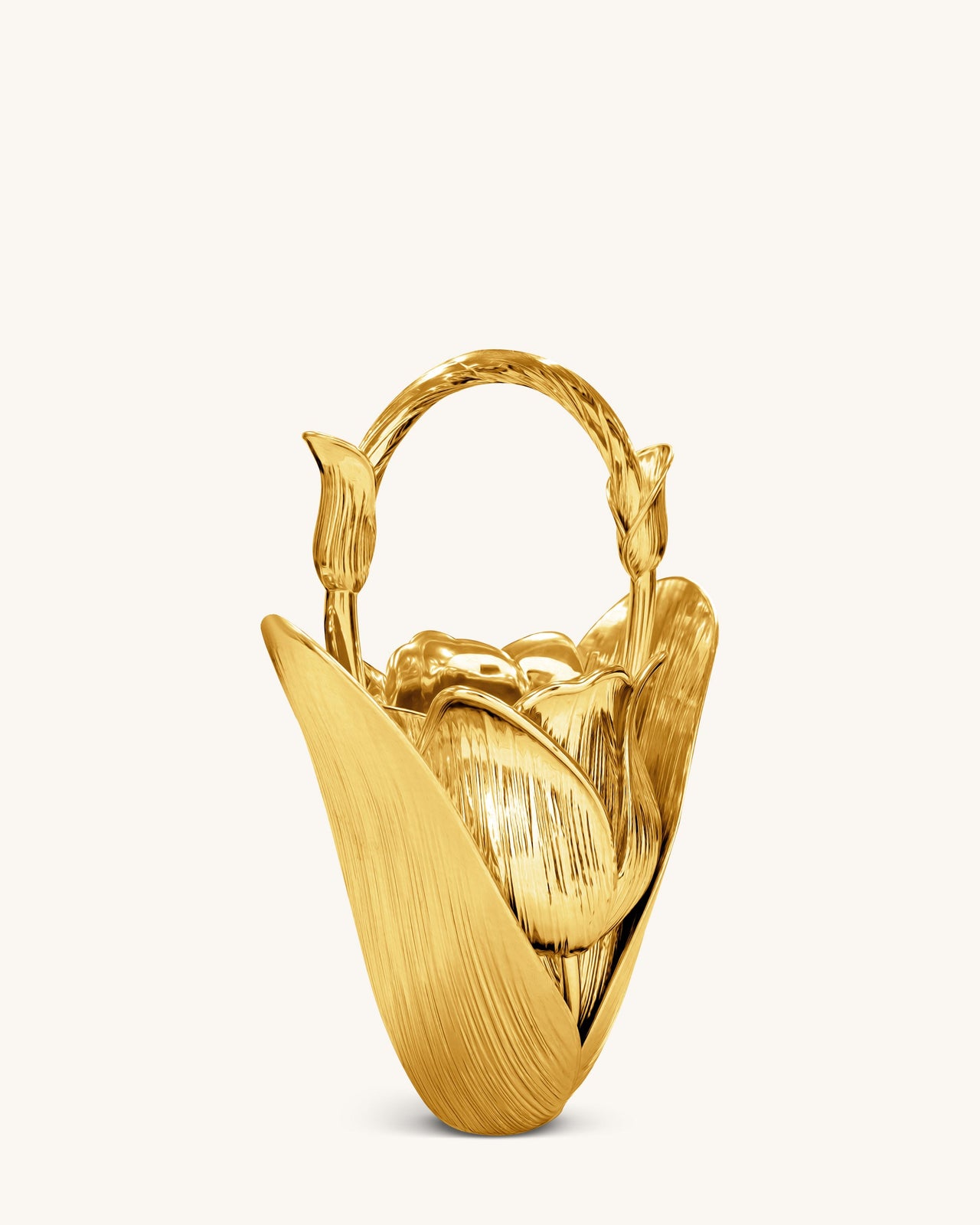 Ella 튤립 베이스 탑 핸들 백 - 골드