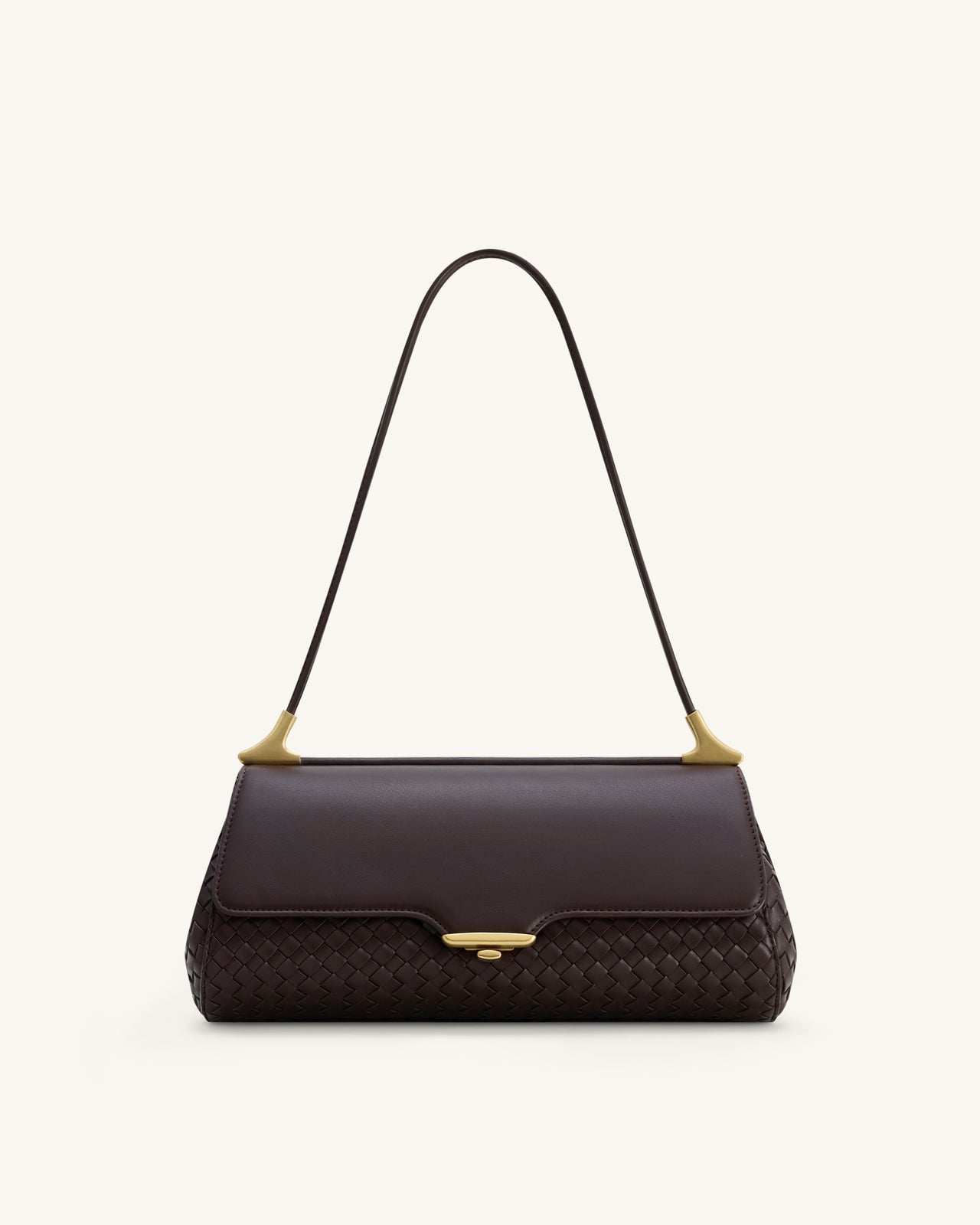 Eloise 짜임 숄더백 - 다크 브라운