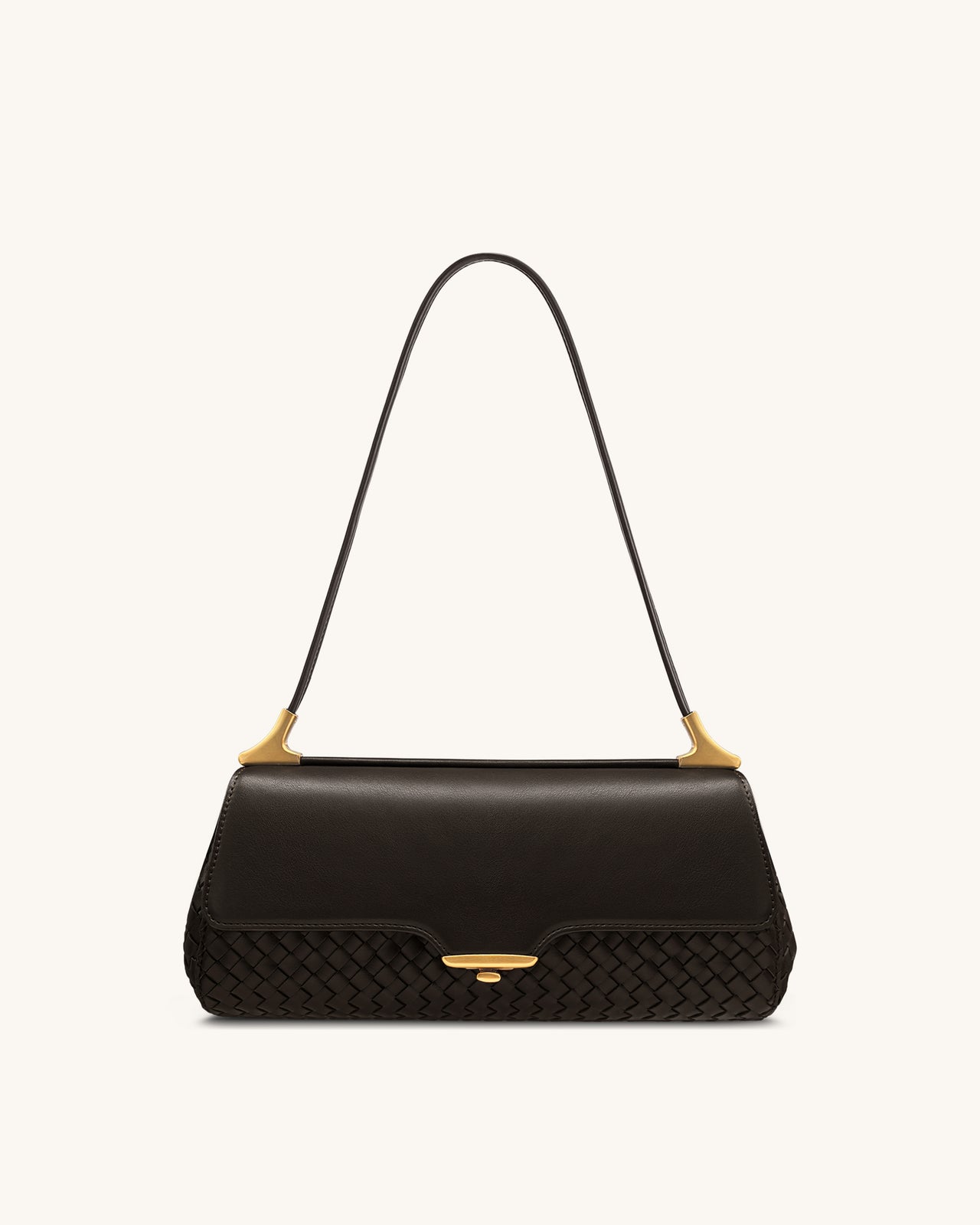 Eloise 짜임 숄더백 - 다크 브라운