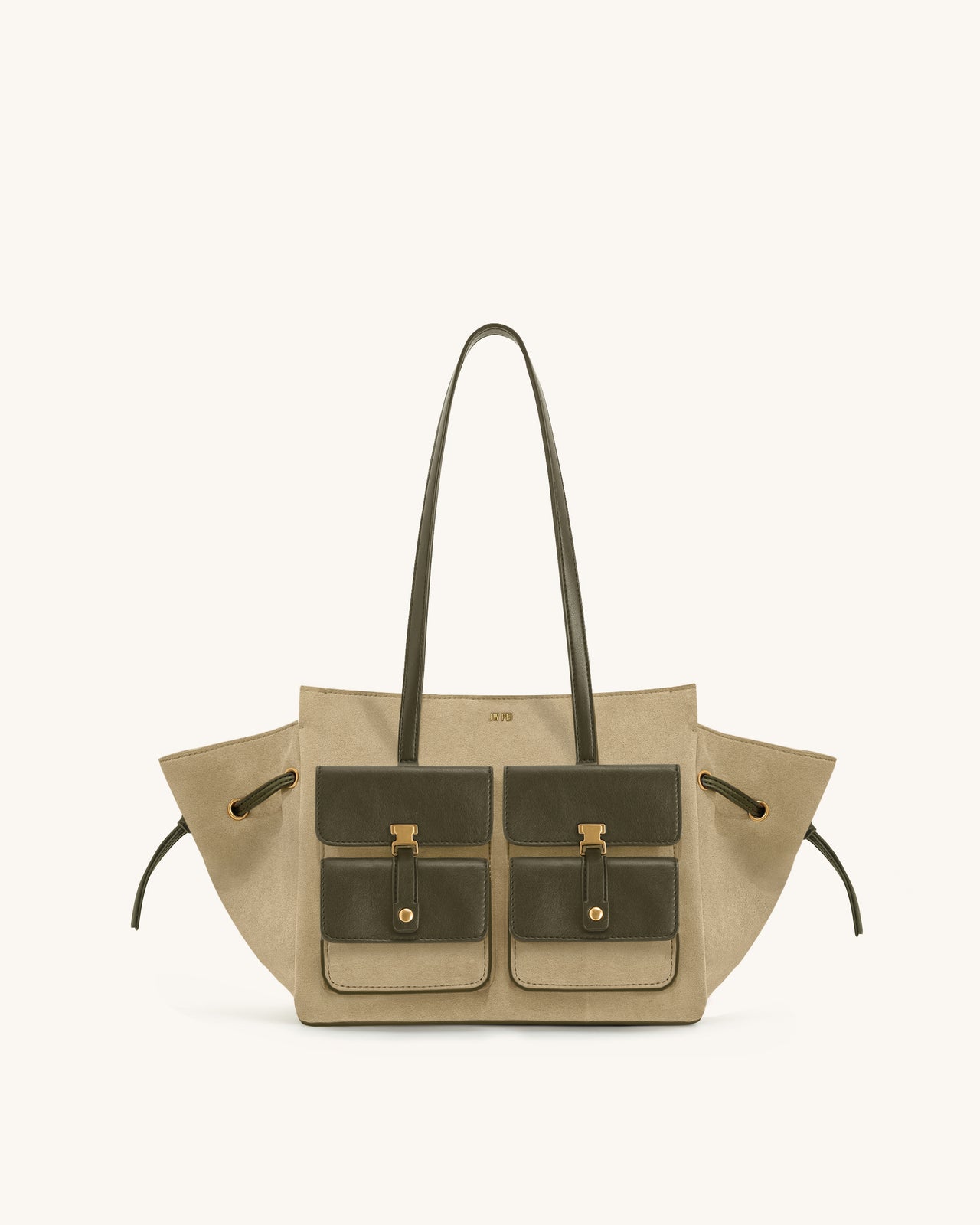 Linda 그린 페이크 스웨이드 토트백