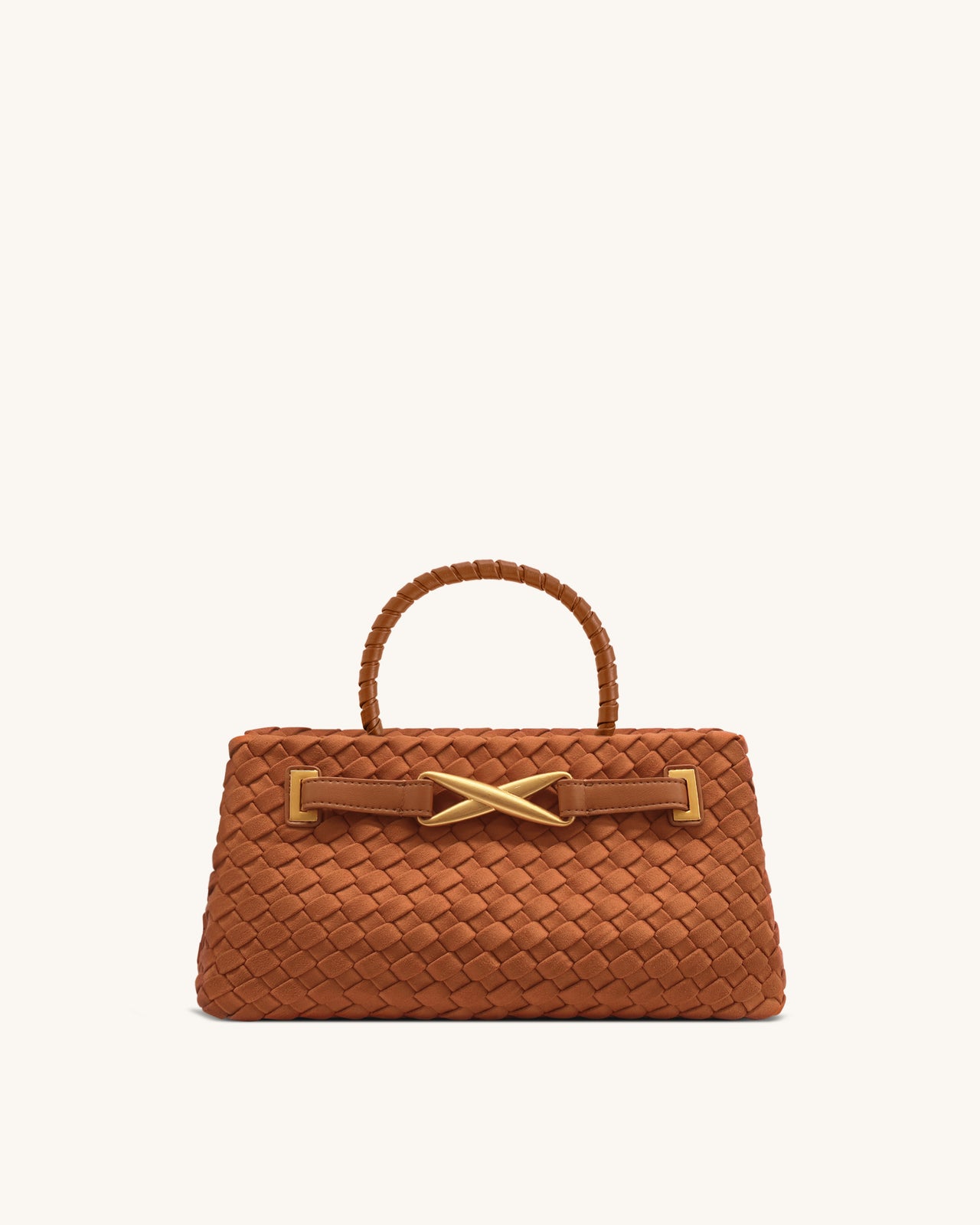 Elora 브라운 페이크 스웨이드 위빙 토트백