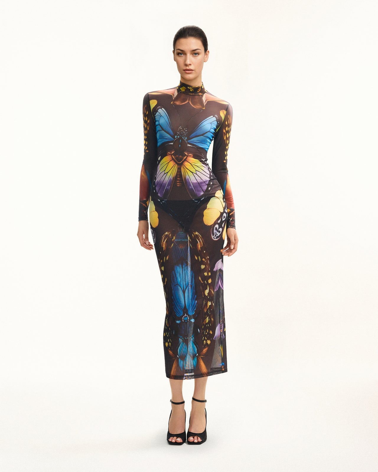 나비 메시 맥시 드레스 - 멀티컬러