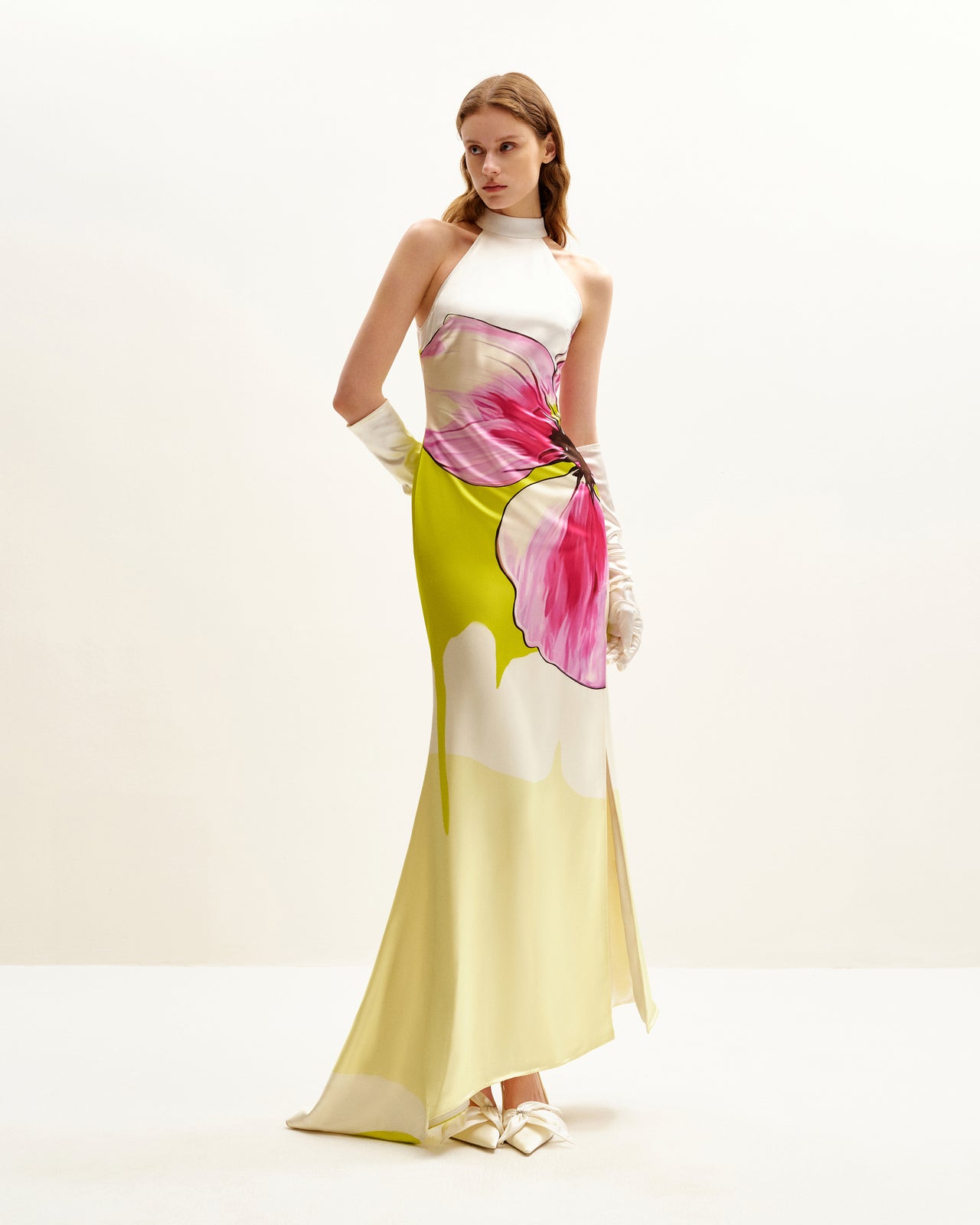 Olivia 플로럴 홀터 가운 - 멀티컬러