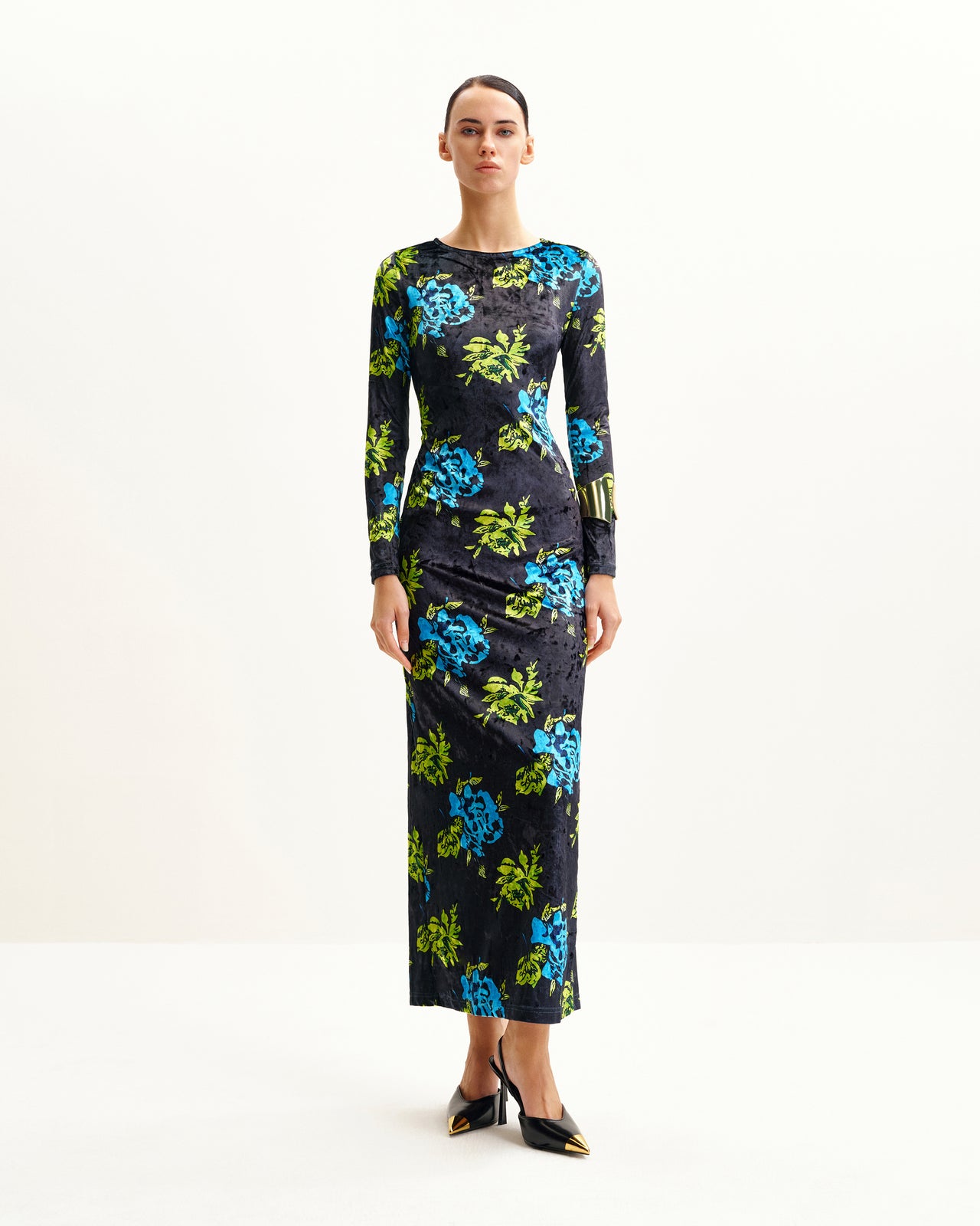 Zoe 다채로운 꽃무늬 긴팔 가운 - 멀티컬러