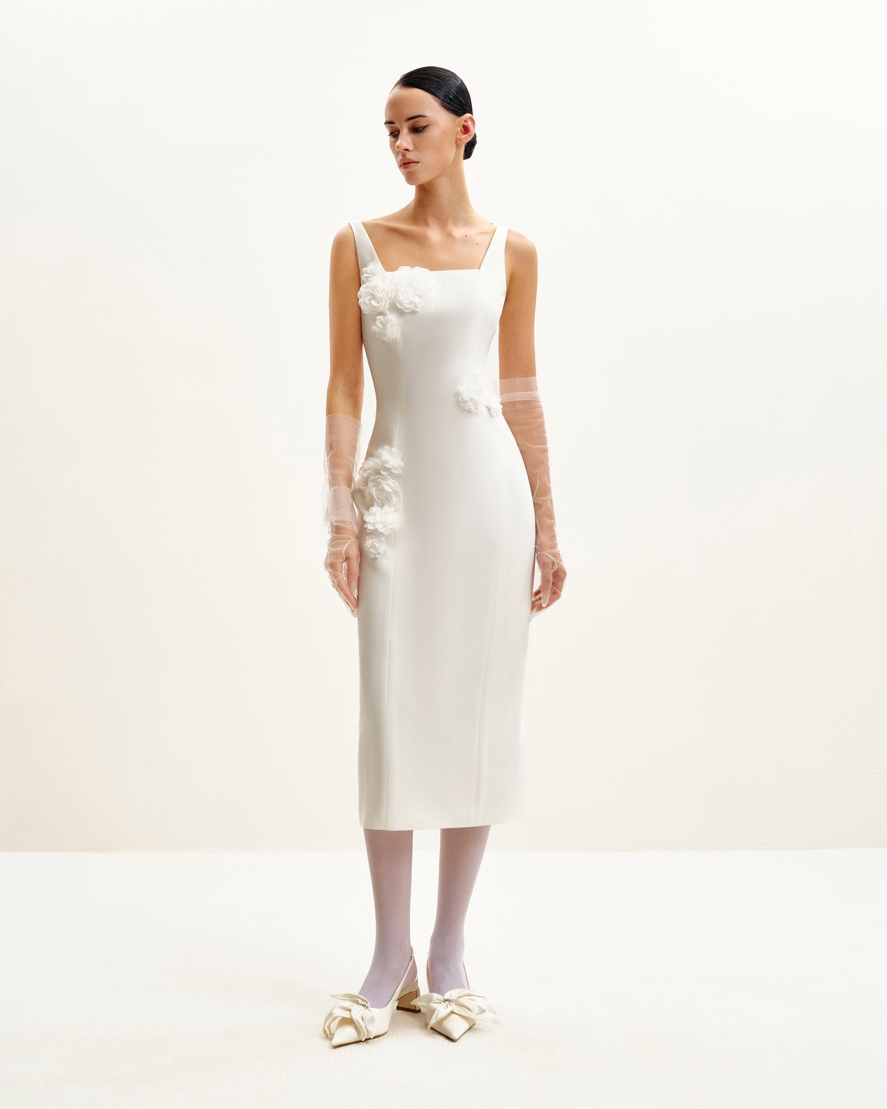 Garden Grace 쉬스 드레스 - 화이트