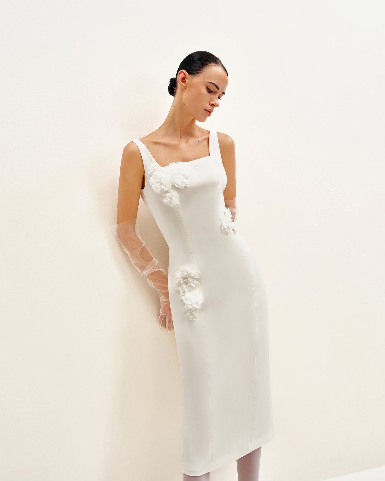 Garden Grace 쉬스 드레스 - 화이트