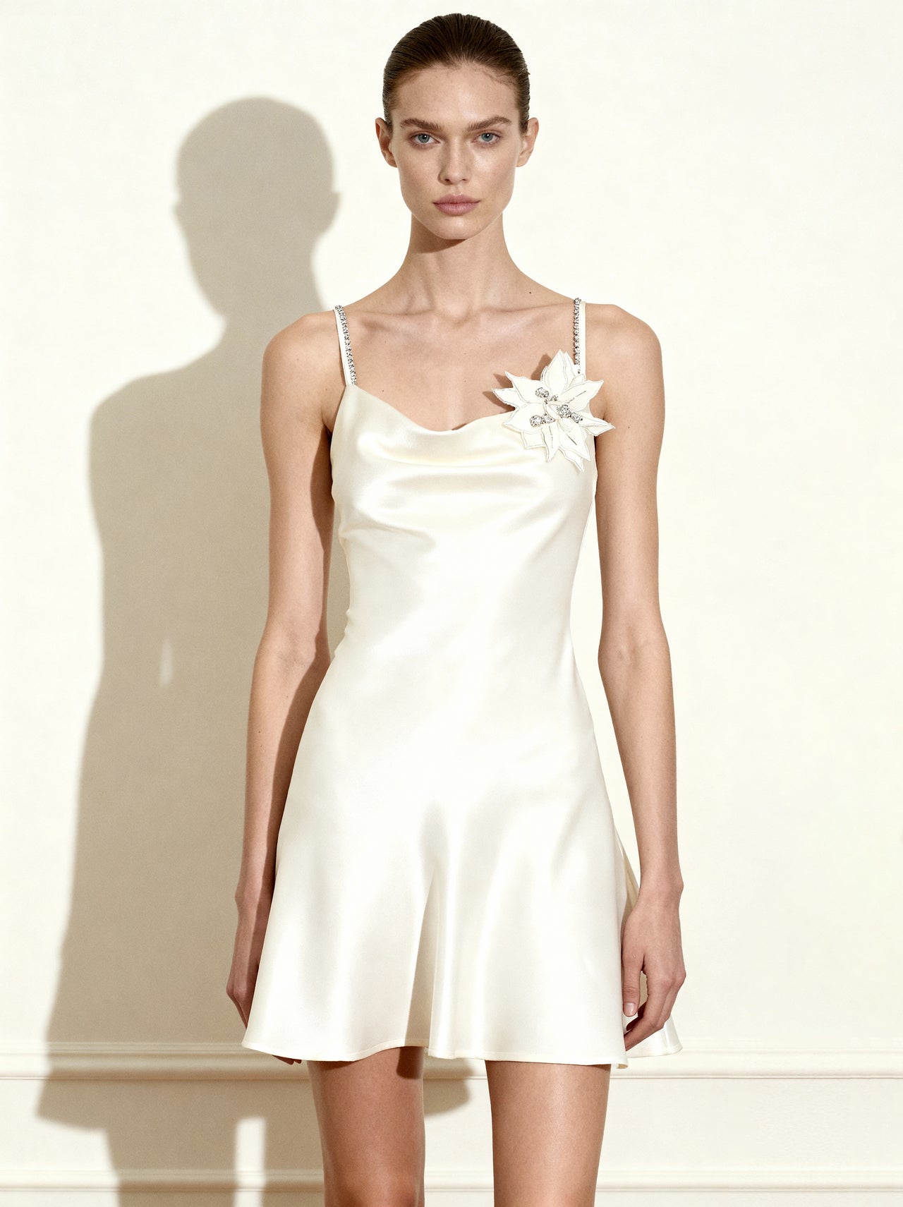 크리스탈 플로라 슬립 - 화이트