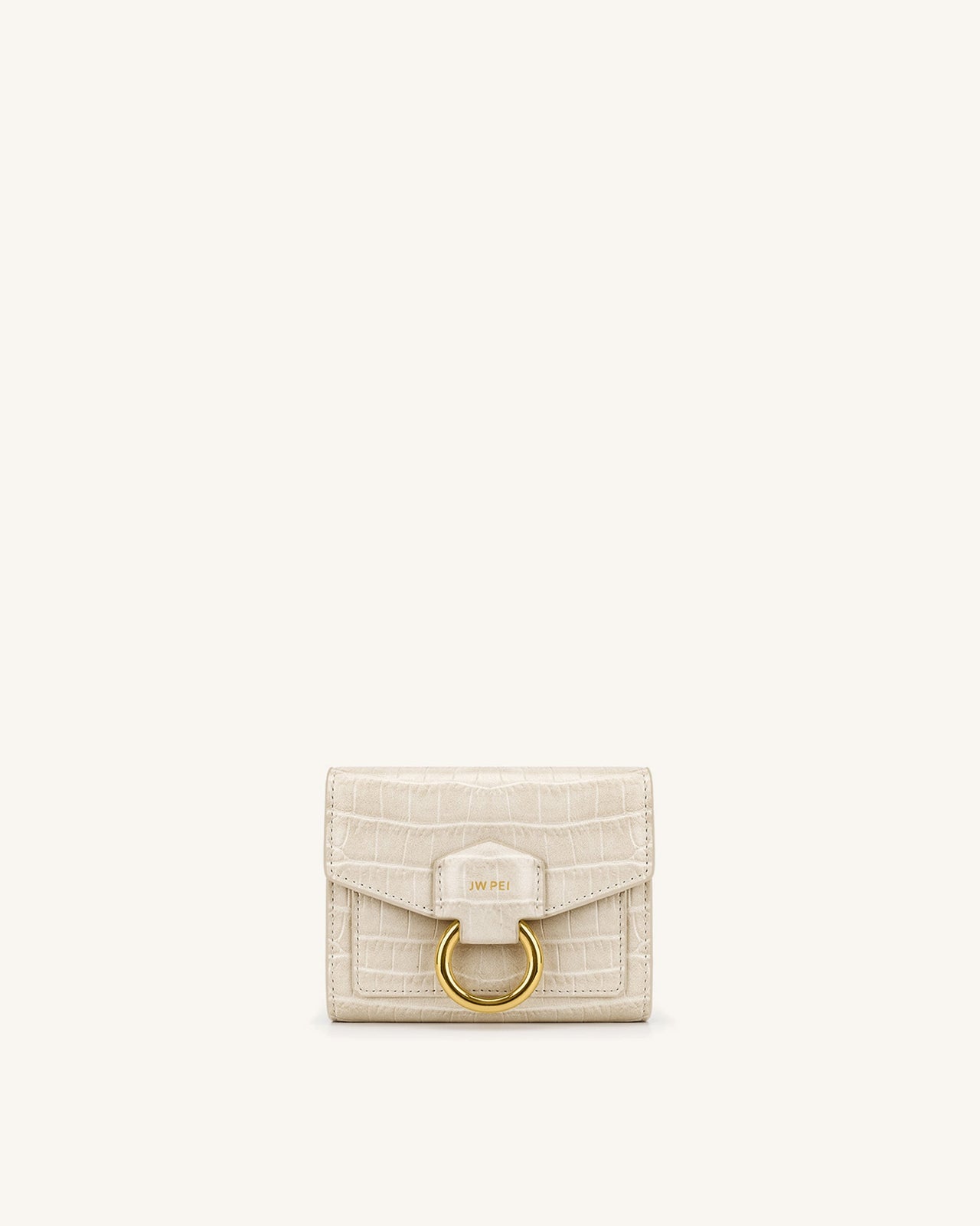 Stella 지갑 - 아이보리 악어무늬