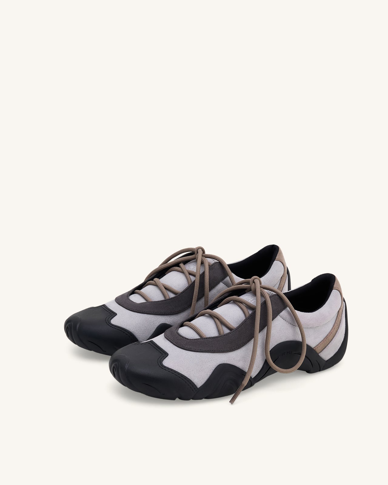 Caitlin 인조 스웨이드 레이스업 발레리나 스니커즈 - 그레이 믹스