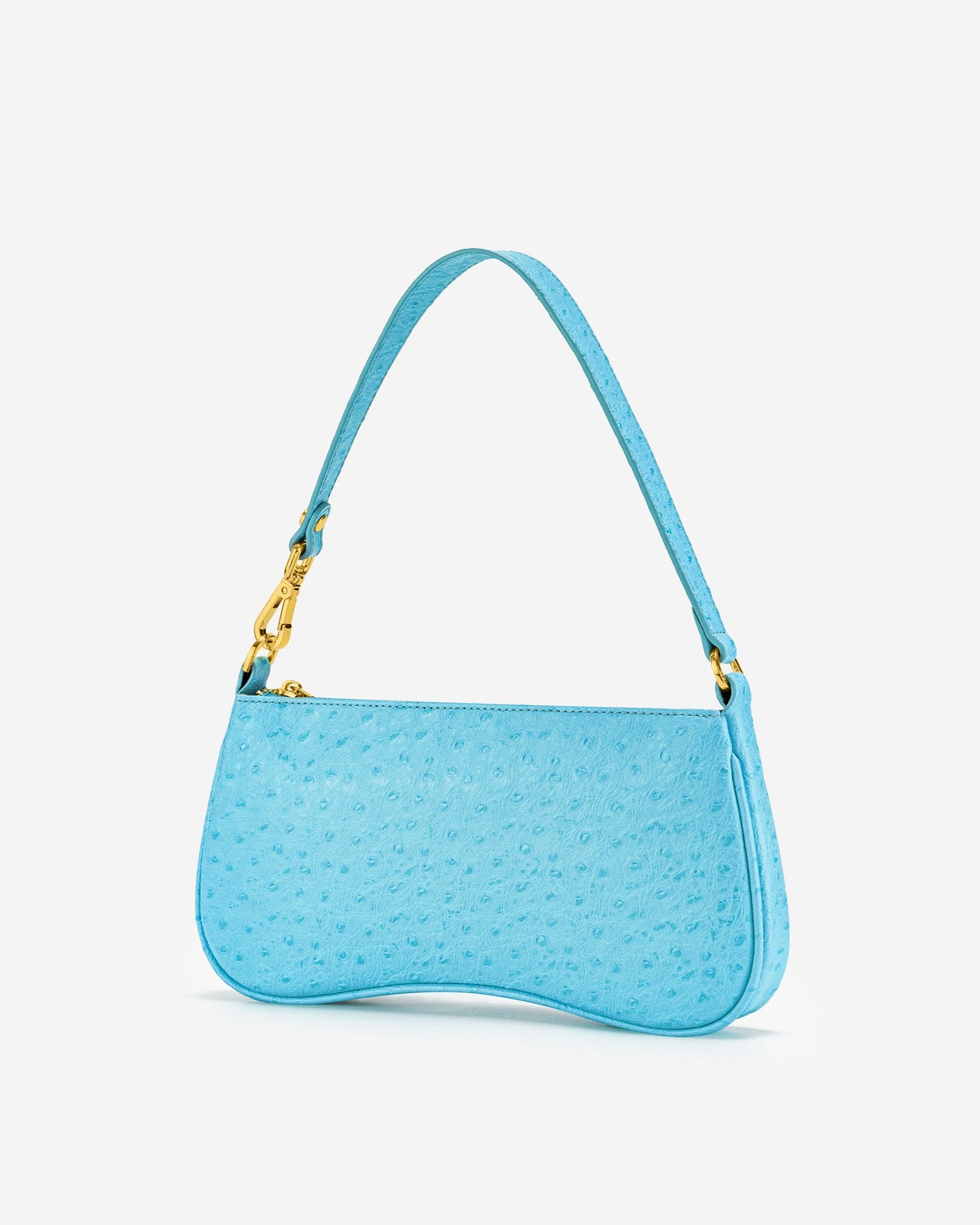 Eva 숄더백 - 레이크 블루 타조