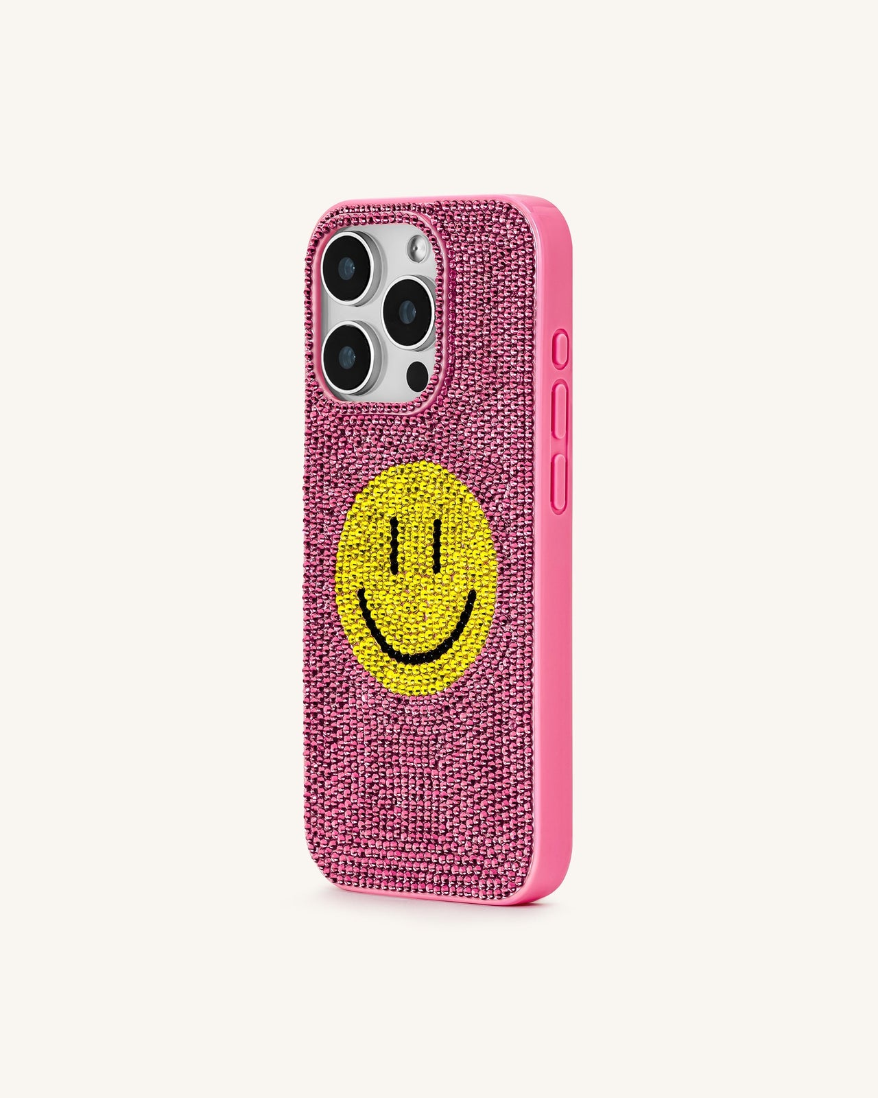 스마일리 인공 크리스탈 폰 케이스 - 핑크