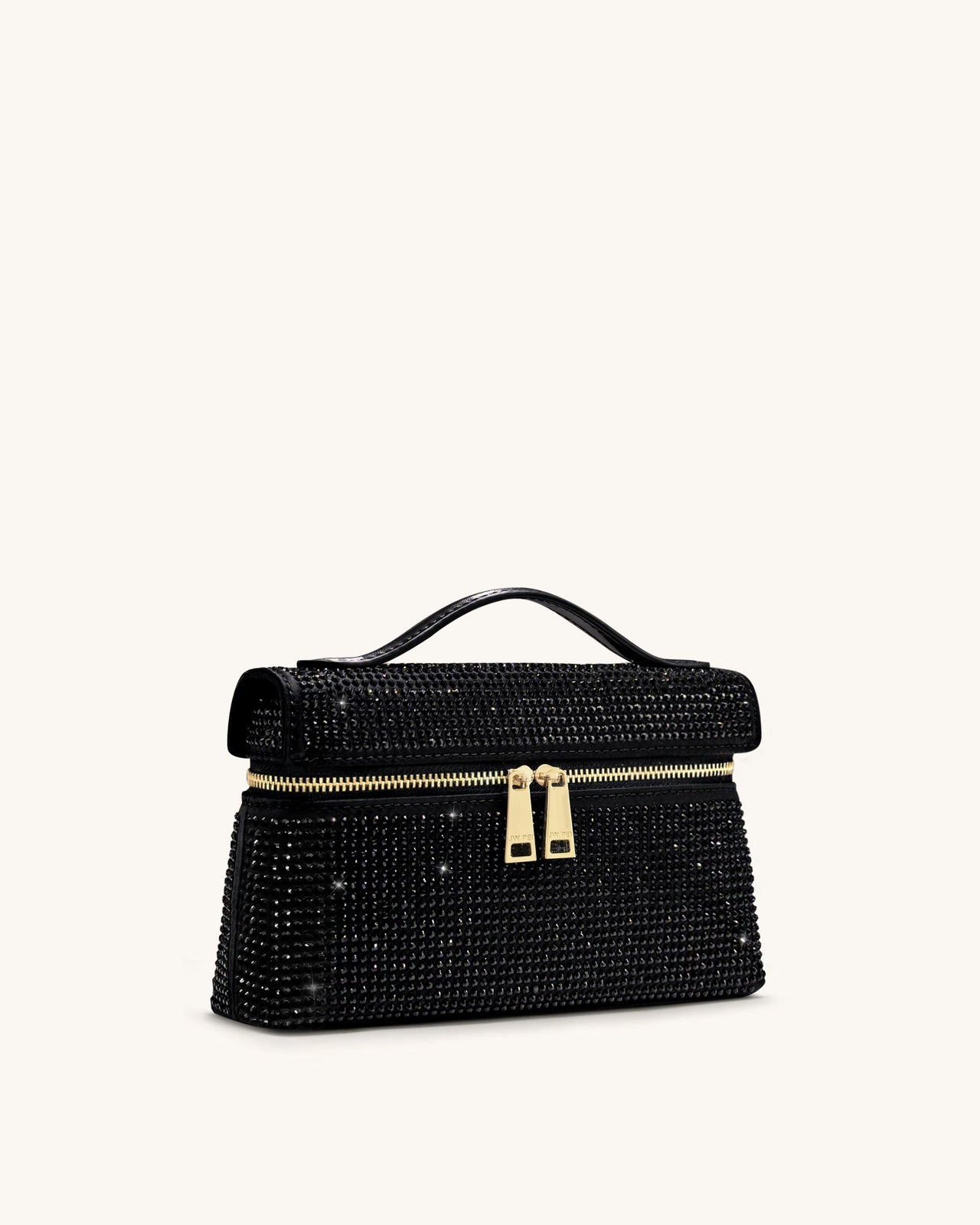 Thea 인조 크리스탈 탑 핸들 백 - 블랙