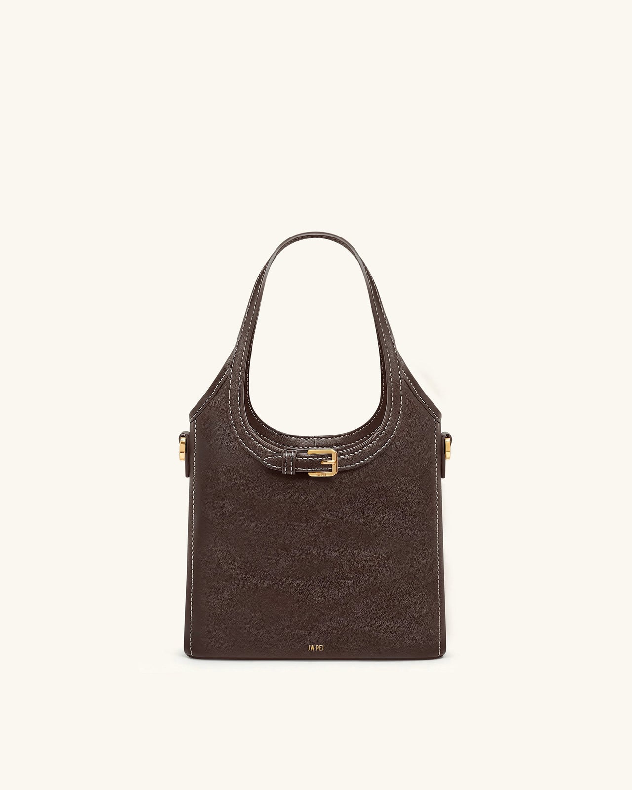 Brooke 미니 벨티드 장식 탑 핸들 백 - 다크 브라운