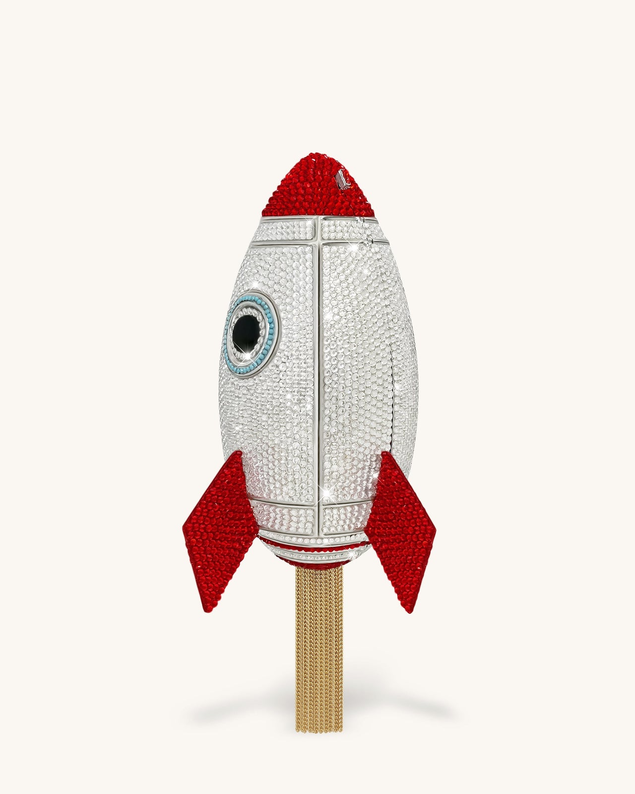 Rocket 모양 인조 크리스탈 클러치 - 실버