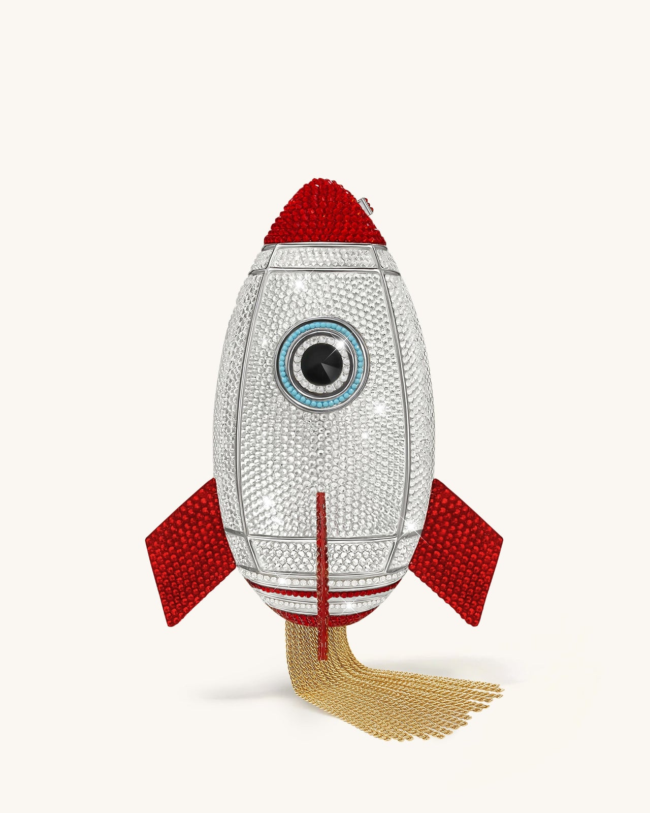 Rocket 모양 인조 크리스탈 클러치 - 실버