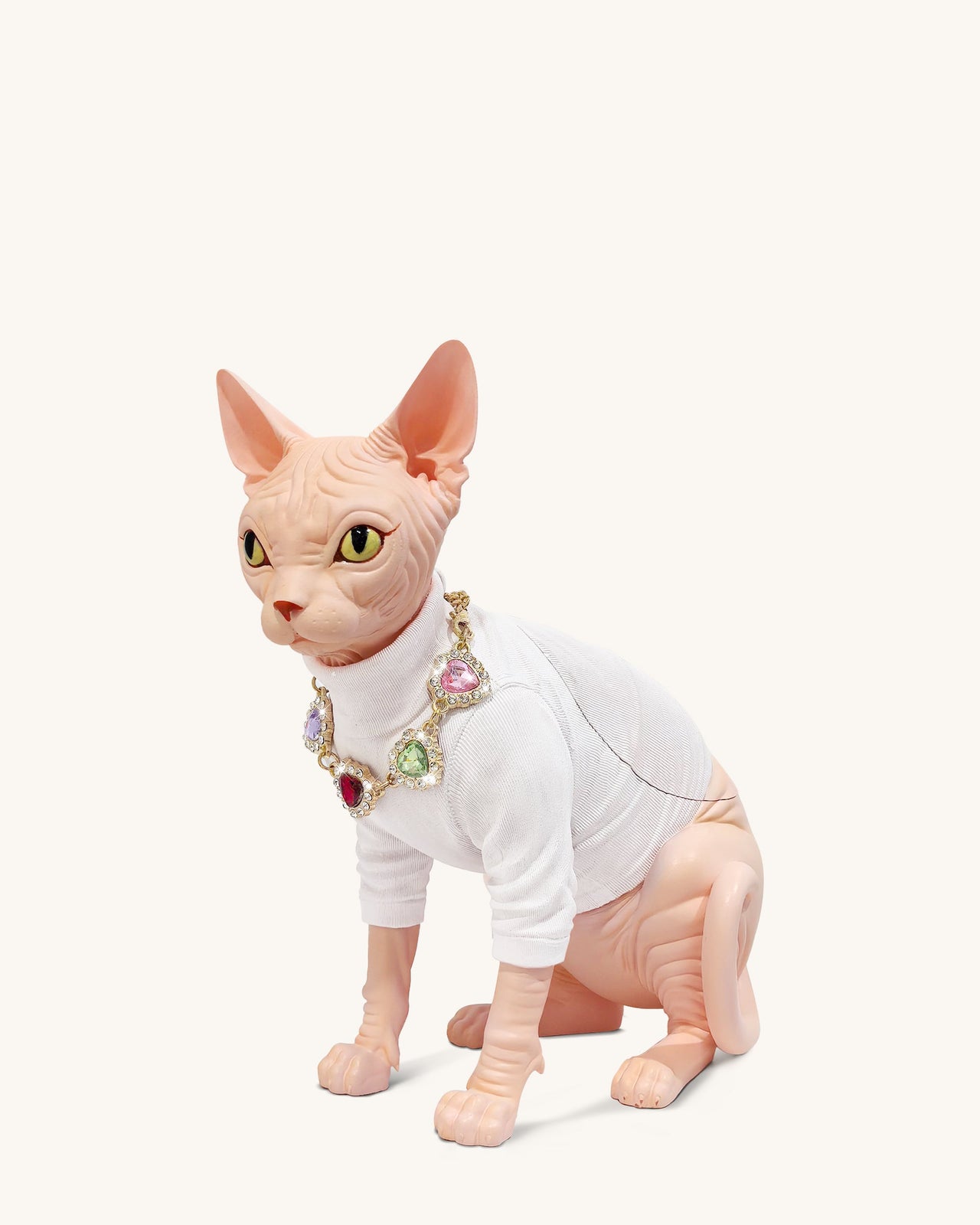 Sadie 젬 네클리스 캣 클러치 - 화이트