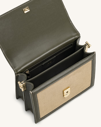 Mini Flap 인조 스웨이드 크로스바디 - 그린