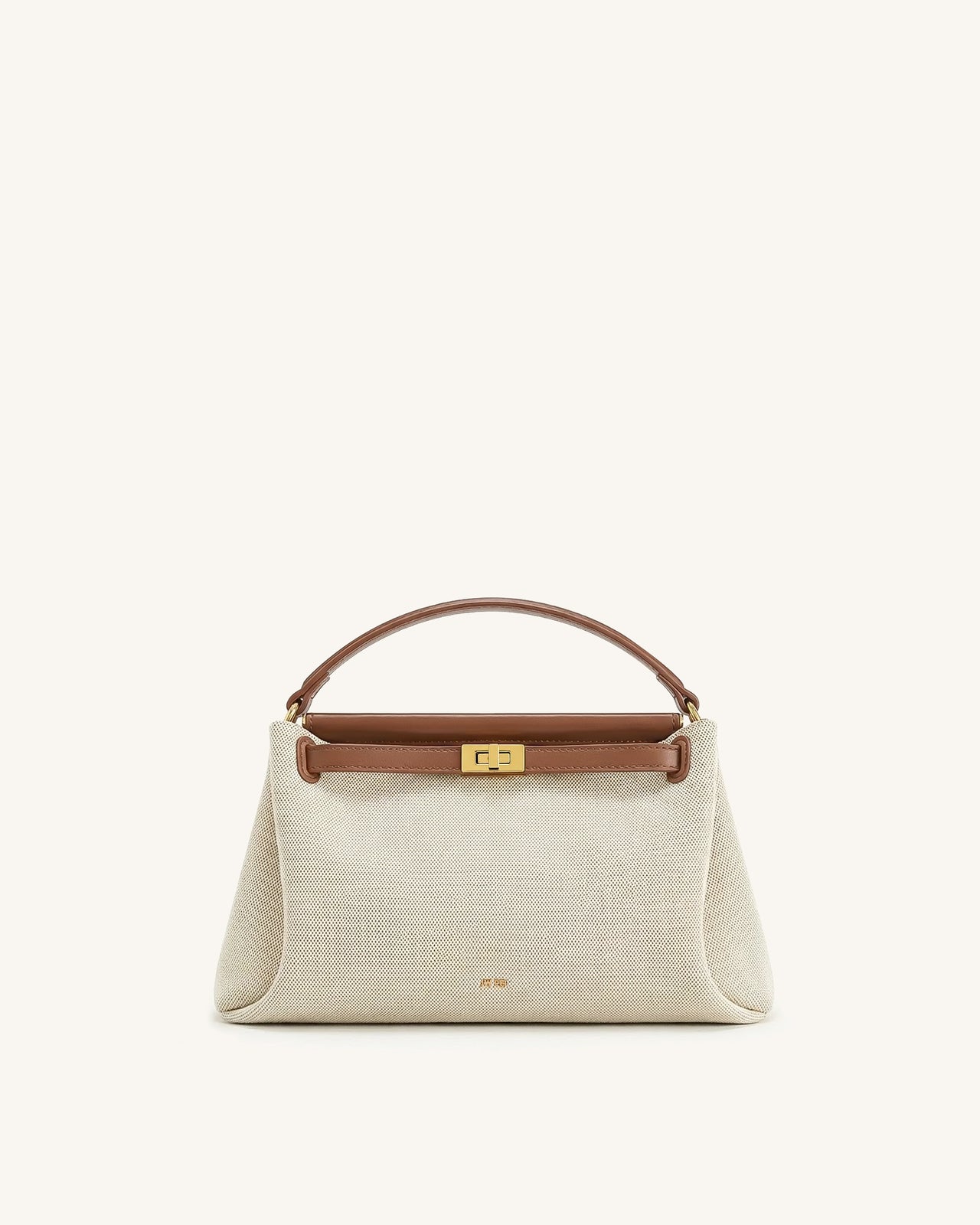 Carmen 탑 핸들 백 - 브라운 캔버스