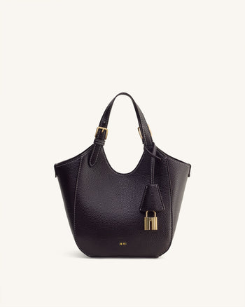 Ines 자물쇠 토트백 - 다크 브라운