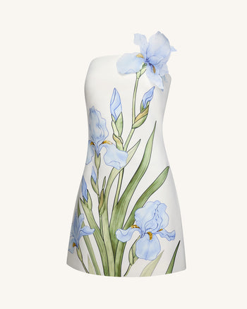 Floral 프린트 미니 드레스 - 화이트