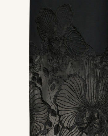 Orchid 자수 코르셋 드레스 - 블랙