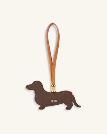 핫도그 닥스훈트 백 참 - 브라운 멀티