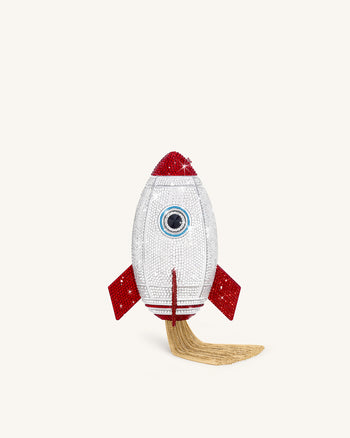 Rocket 모양 인조 크리스탈 클러치 - 실버