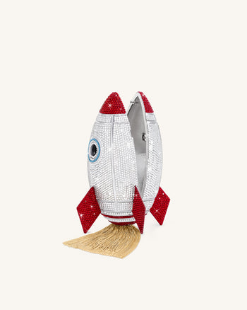 Rocket 모양 인조 크리스탈 클러치 - 실버