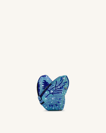 Paisley 크리스탈 나비 클러치 - 블루